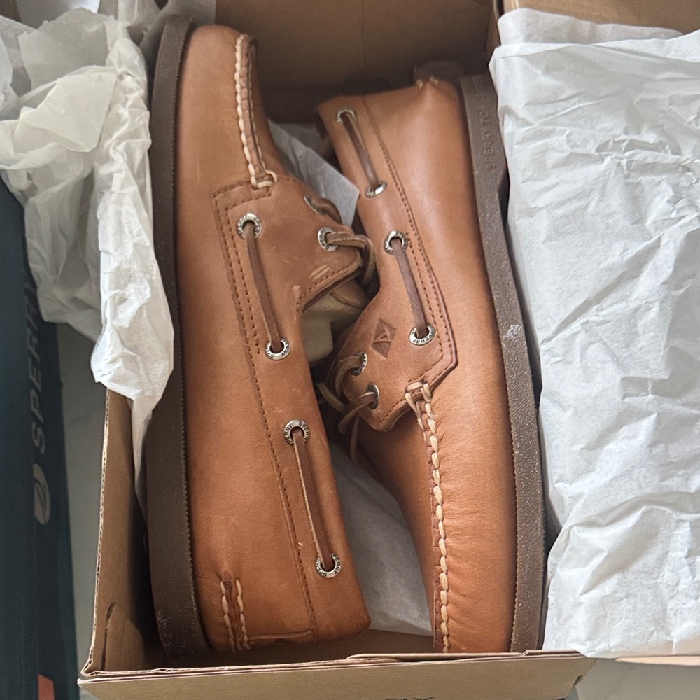 Sperry Men's Tan Leather Boat Shoes A/O Sahara
